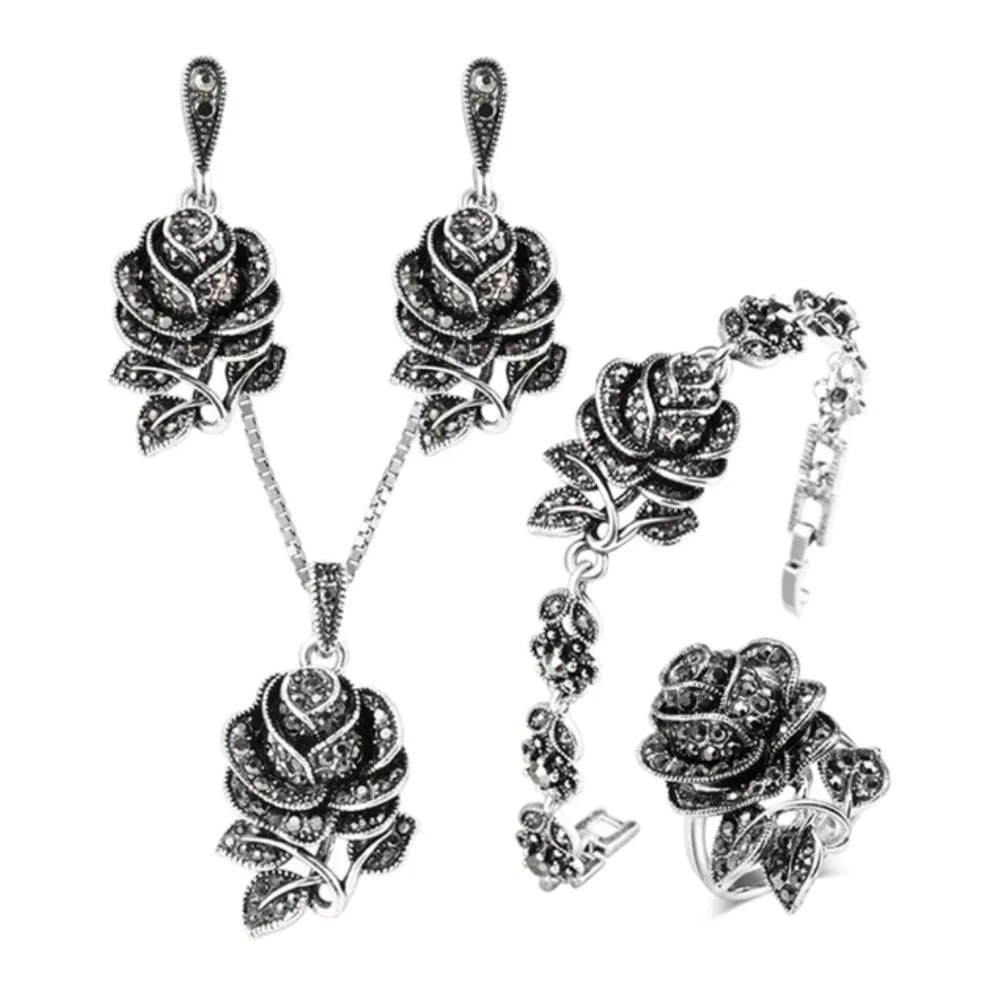 Turkish Vintage Style Jewelry Set forWomen,NEW,4Pcs,Size7,8,9WeddingHandmadeGift - Picture 6 of 12
